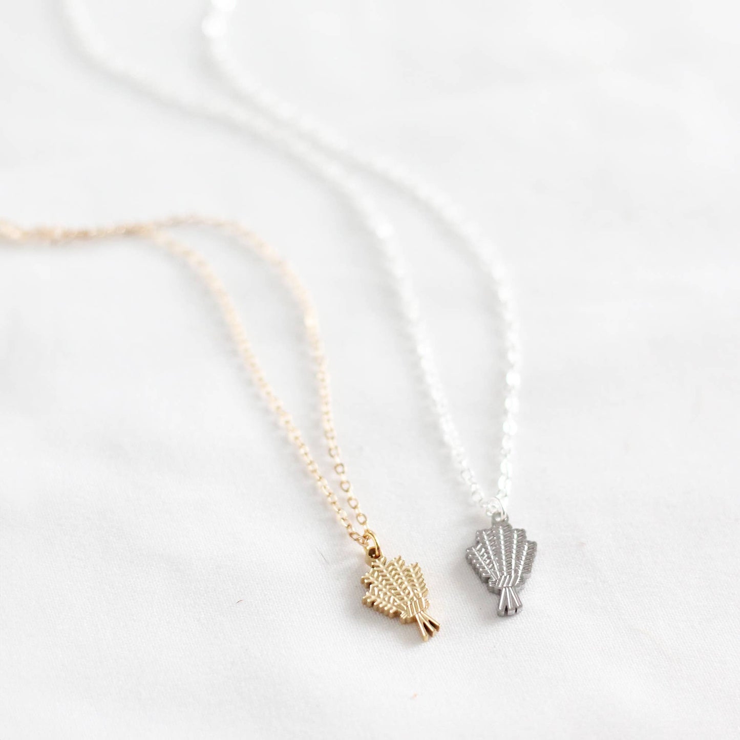 Wheat Necklace: Silver