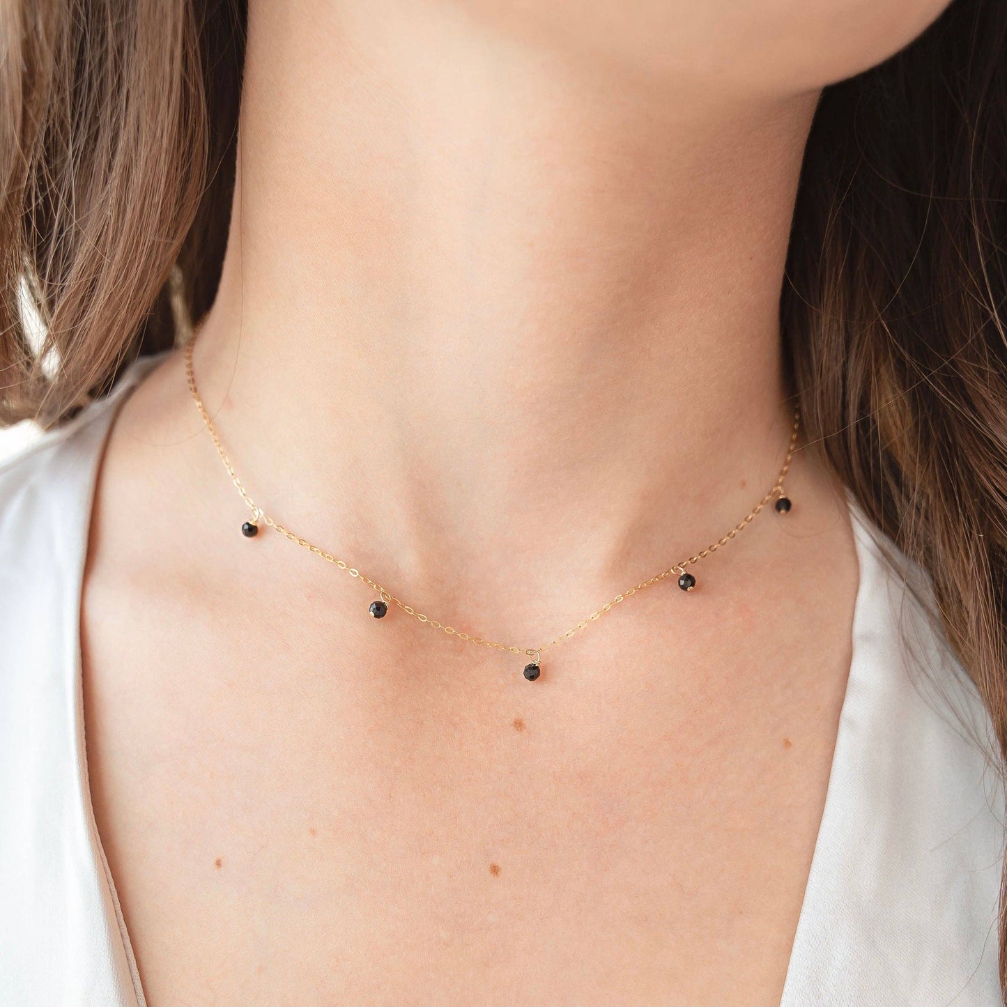Primrose Necklace: Green / Gold Filled