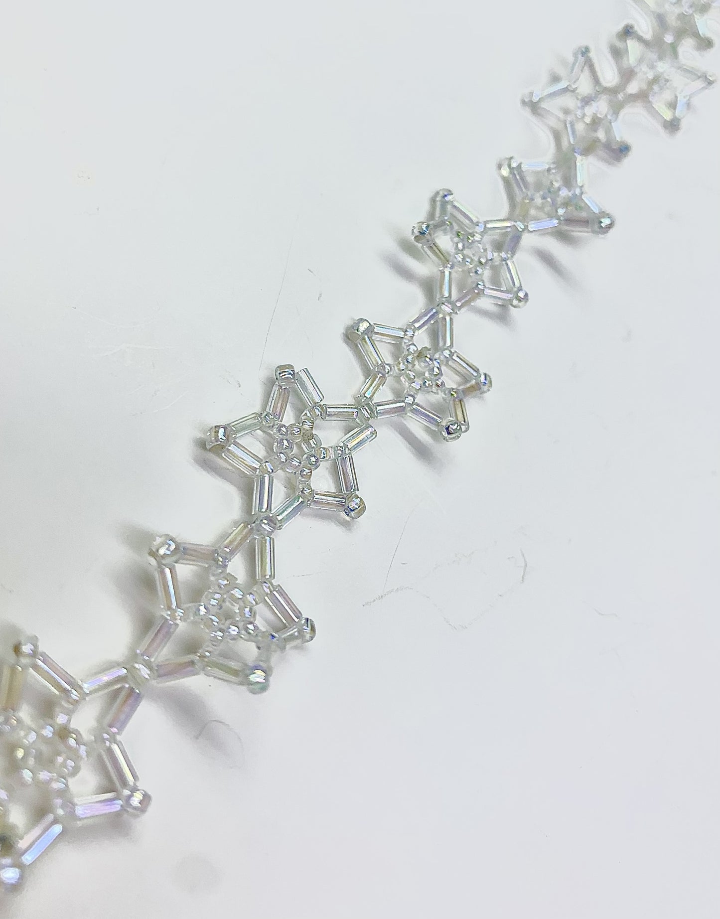 Beaded Star Chain Bracelet White Shanelle St.Hilaire