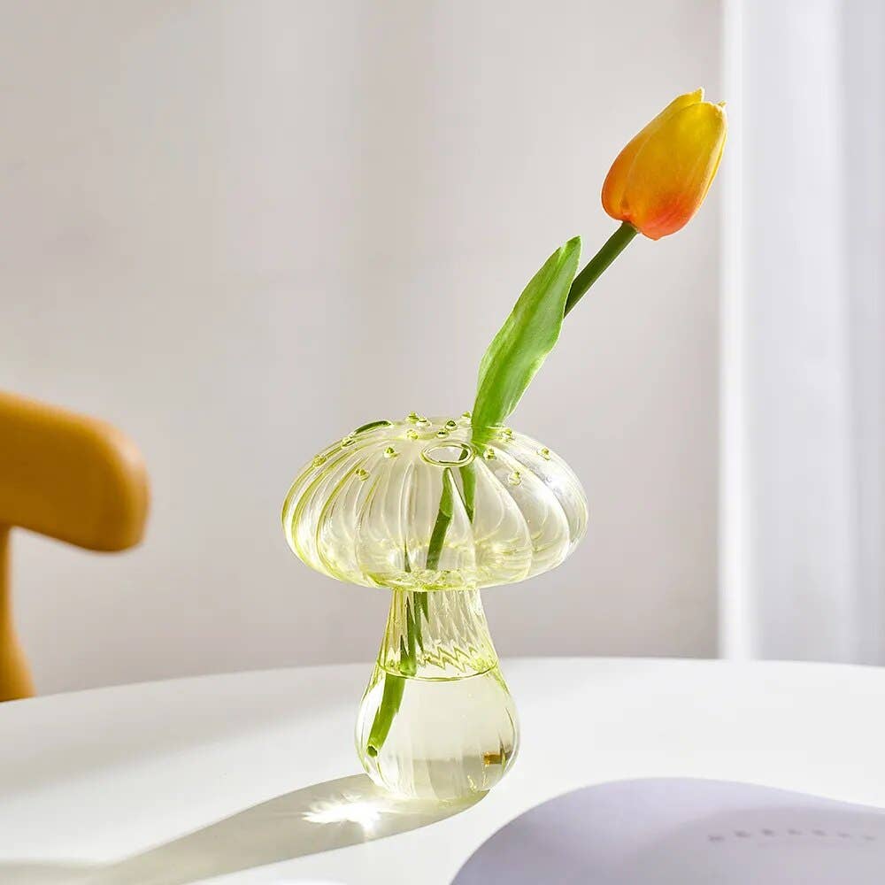 Modern Mushroom Vase Yellow