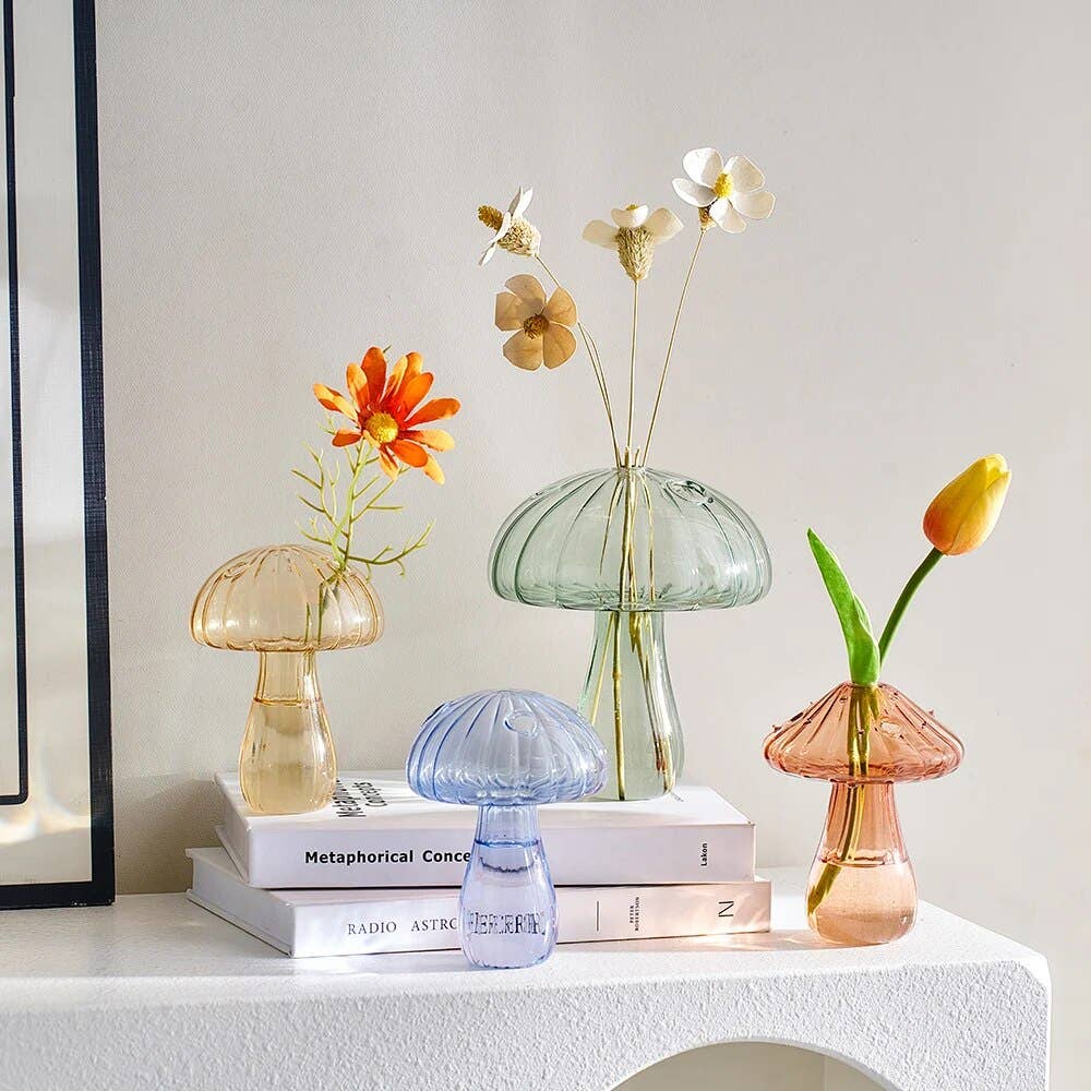 Modern Mushroom Vase Green