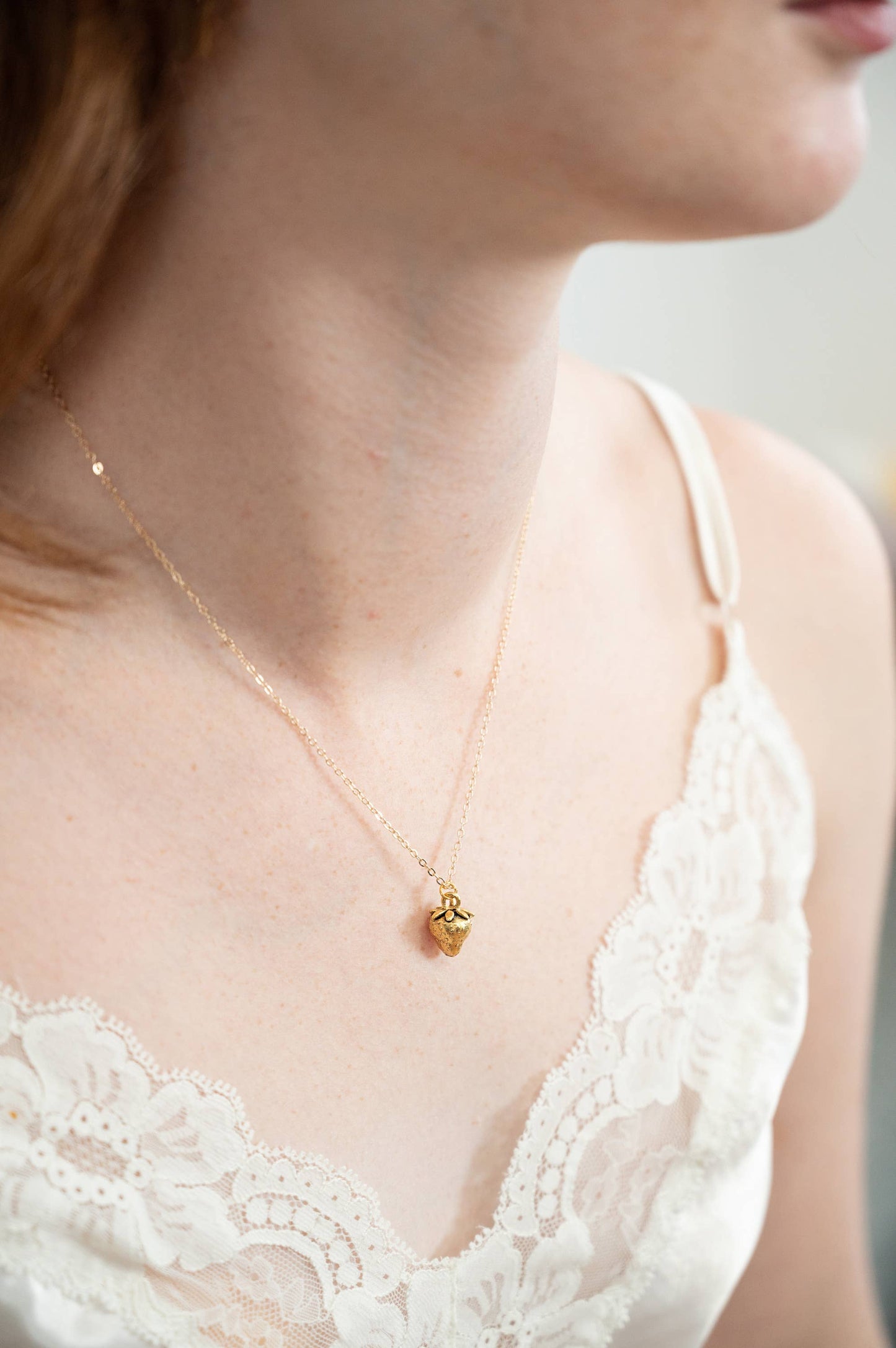 Strawberry Necklace: Silver