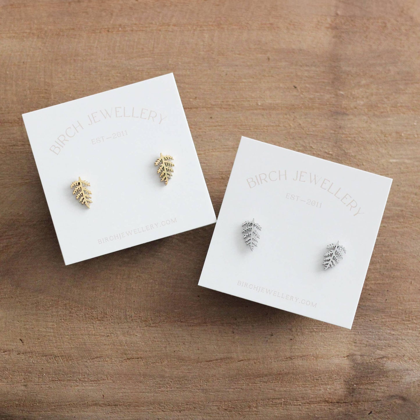 Mini Fern Earrings (Gold)