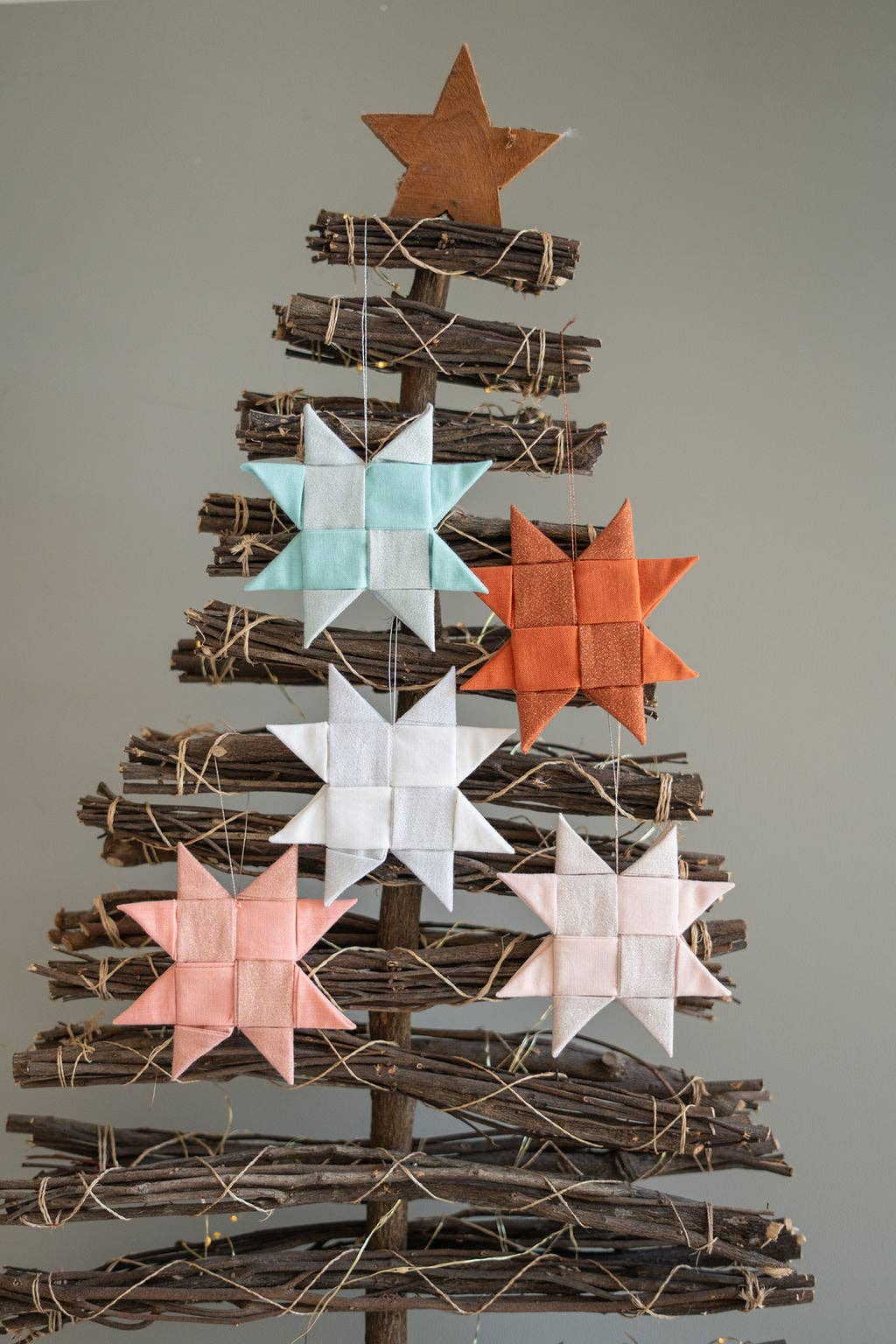 Large Folded Fabric Star: Light Pink