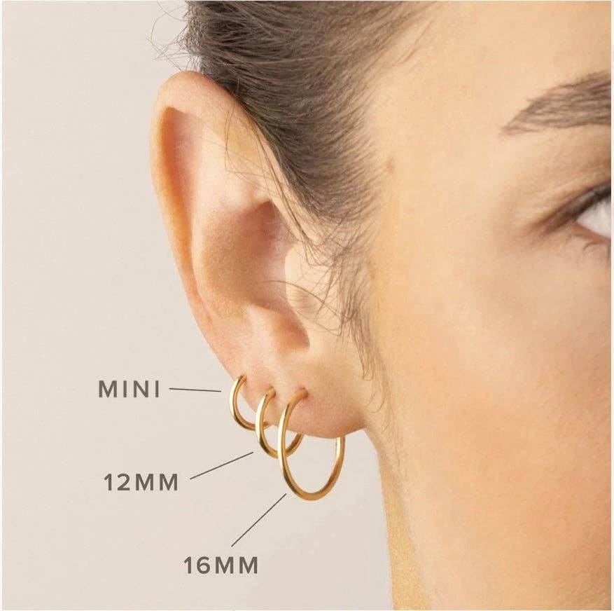 Thin Hoops: Gold Filled / 12mm