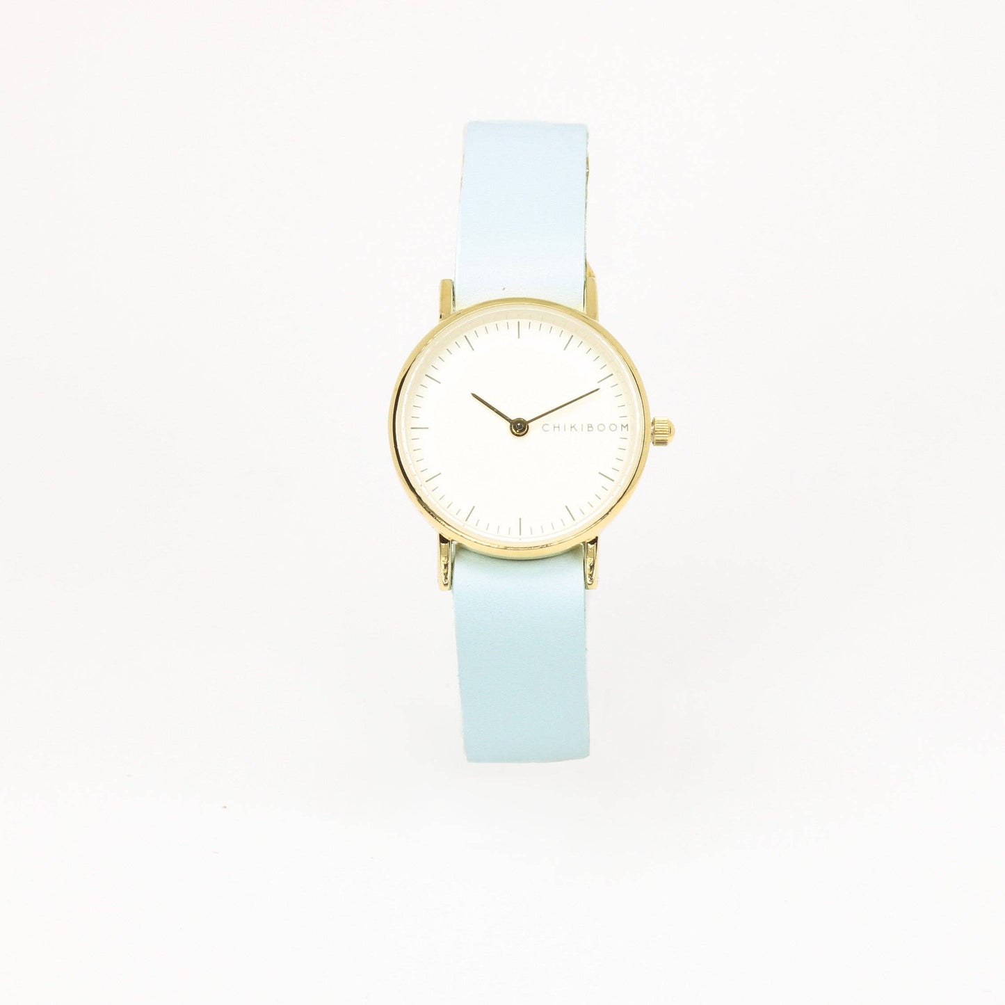 Pale blue/cream and gold women's watch