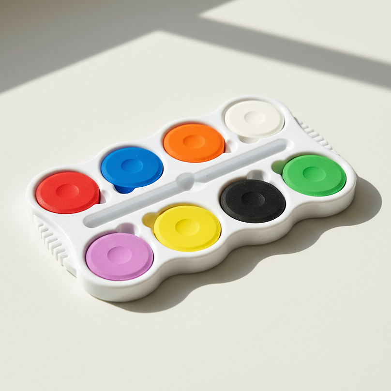 Tempera Paint Blocks with Palette - Set of 8
