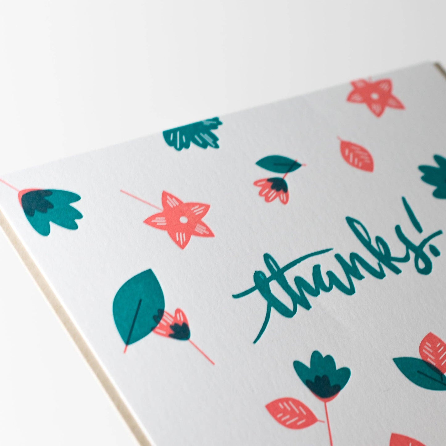 Card: Thanks Calligraphy Floral: Single Card