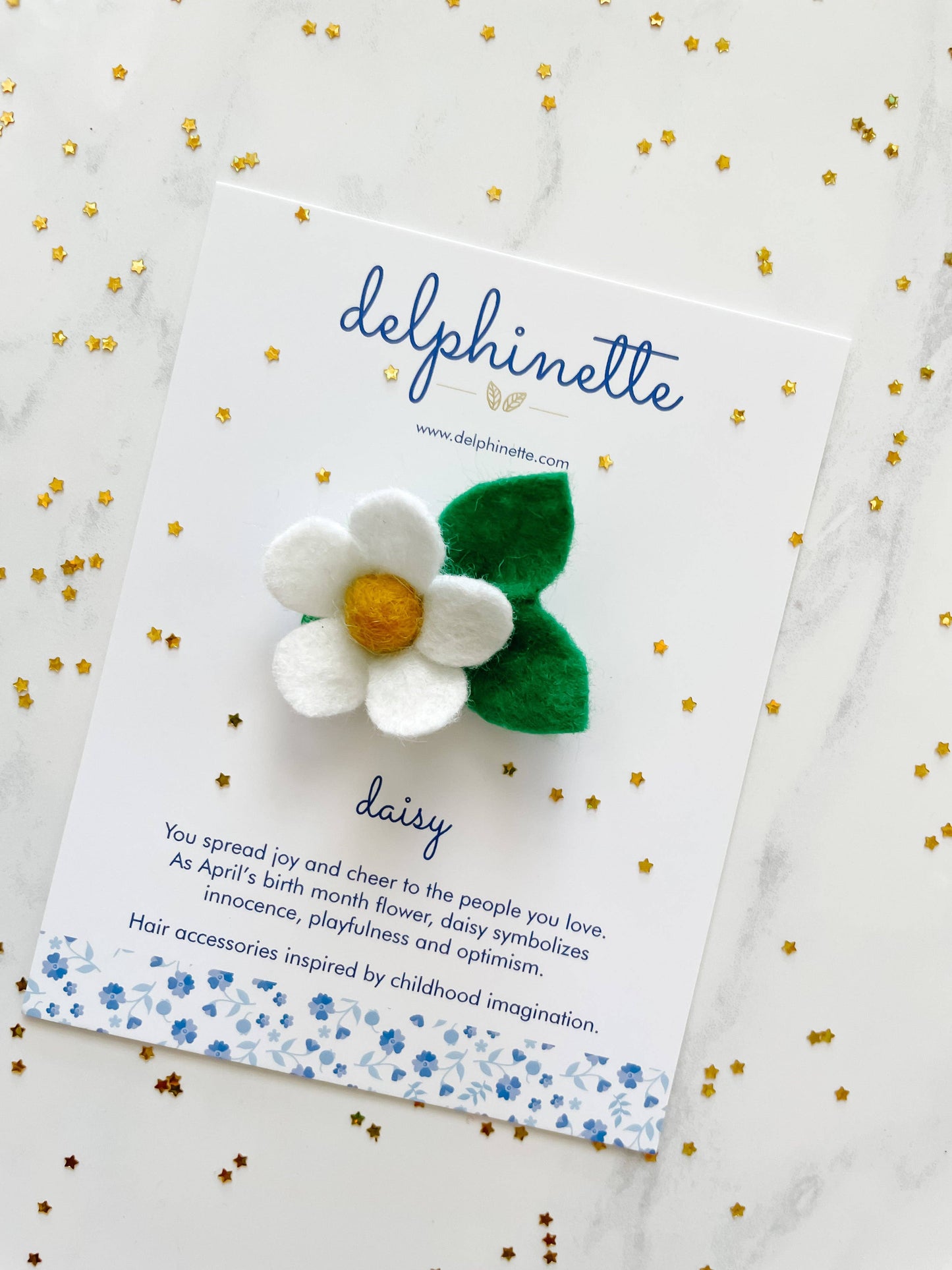 Daisy Hair Tie l April Birth Month Flower