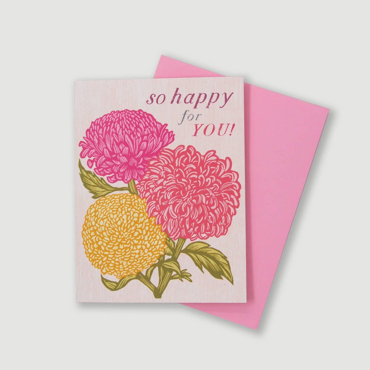 ‘So Happy For You' Linocut Card by Hawk and Rose
