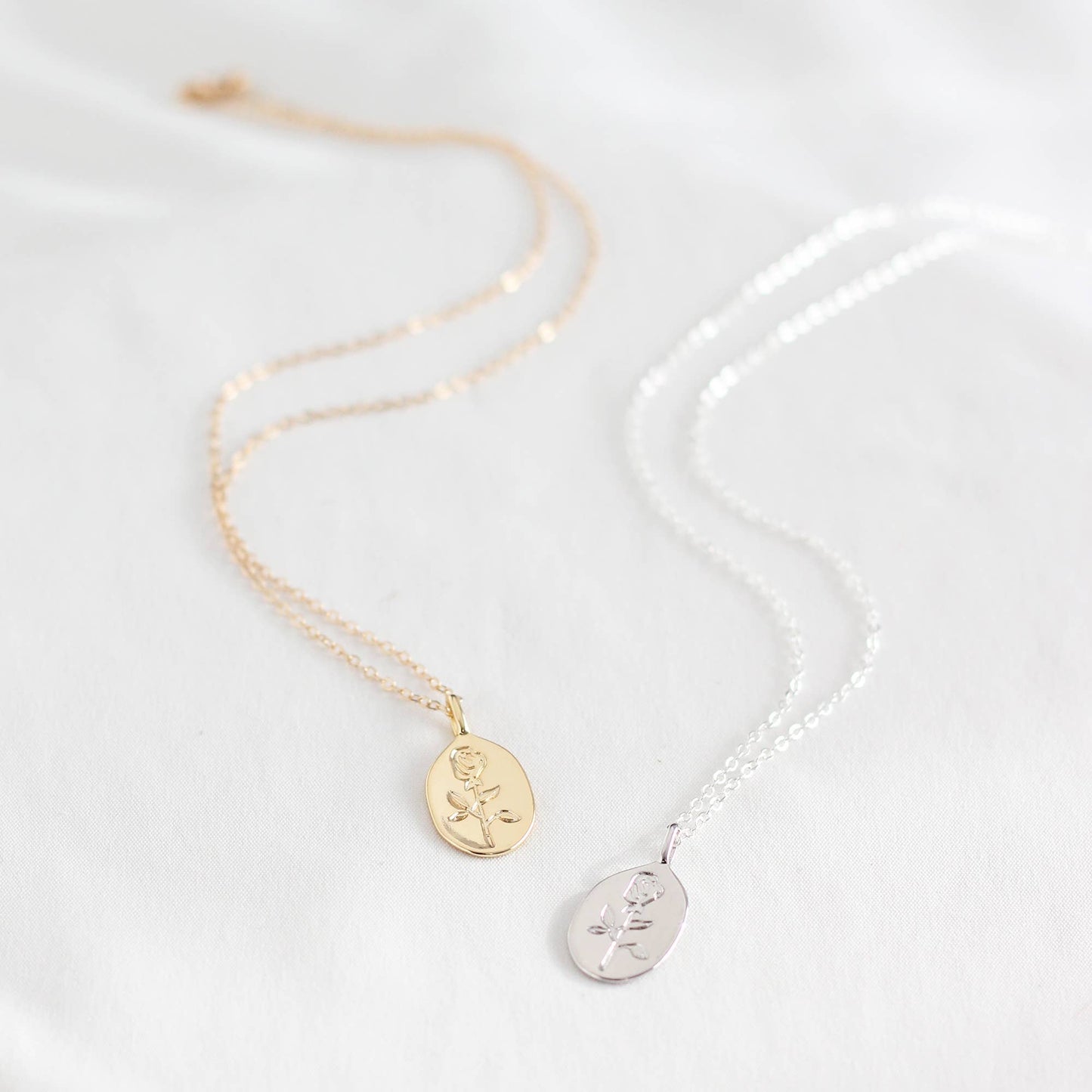 Rose Medallion Necklace: Gold