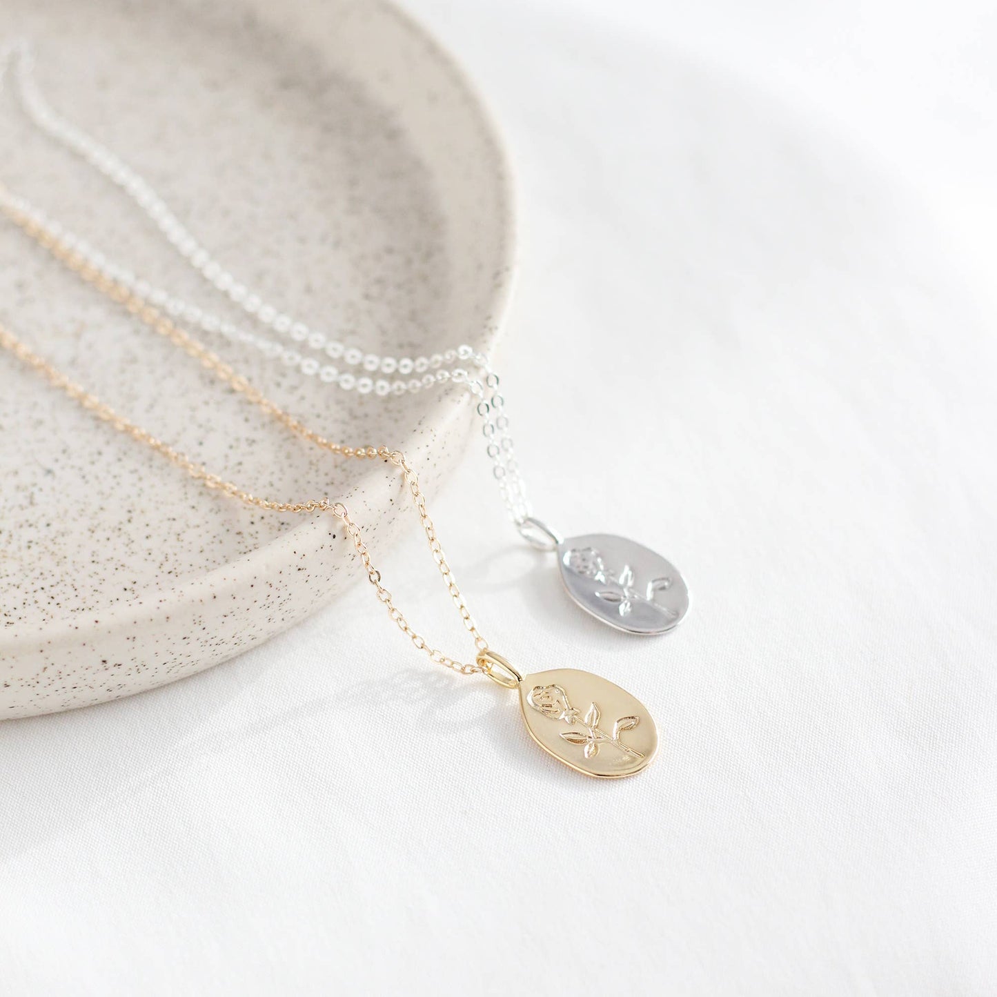 Rose Medallion Necklace: Gold
