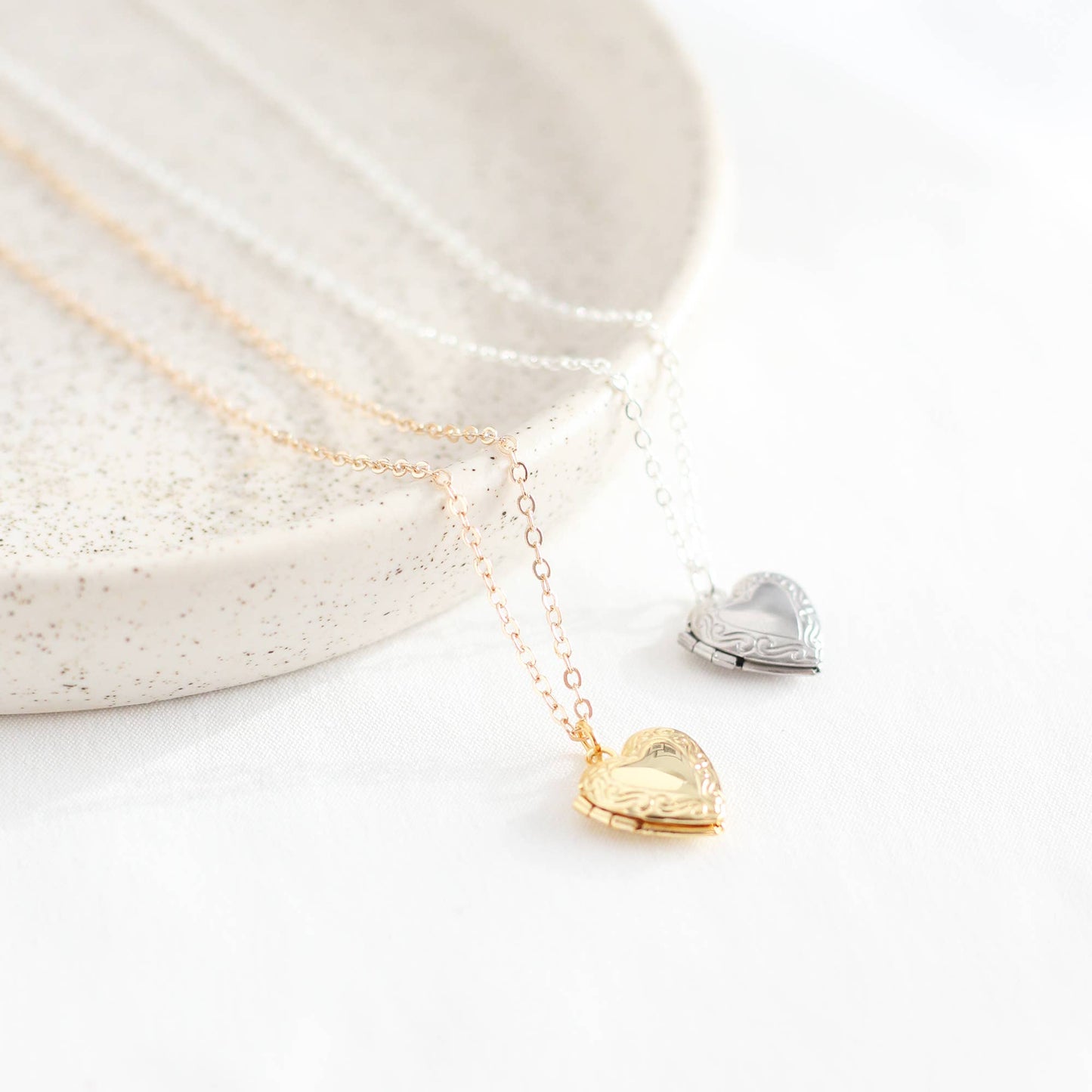 Mini Heart-Shaped Locket: Silver