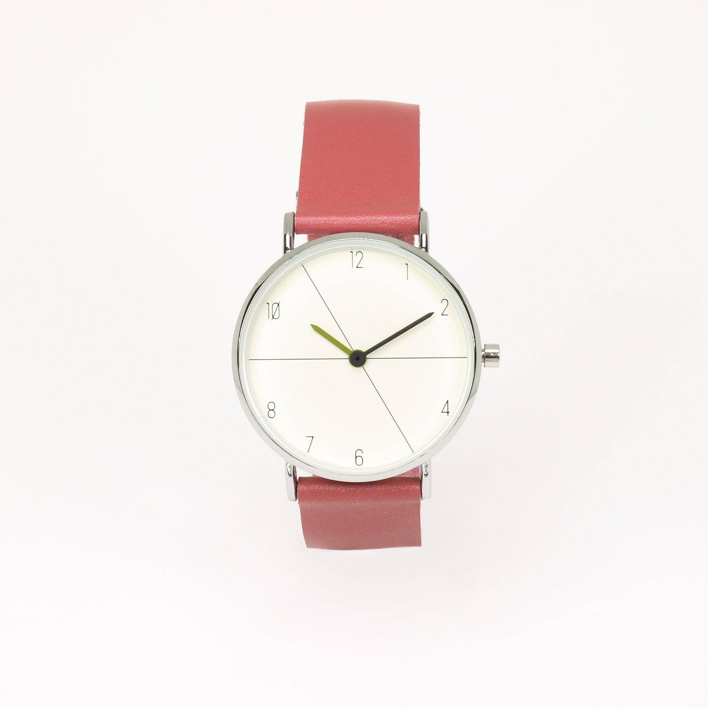 Dark pink/cream white watch