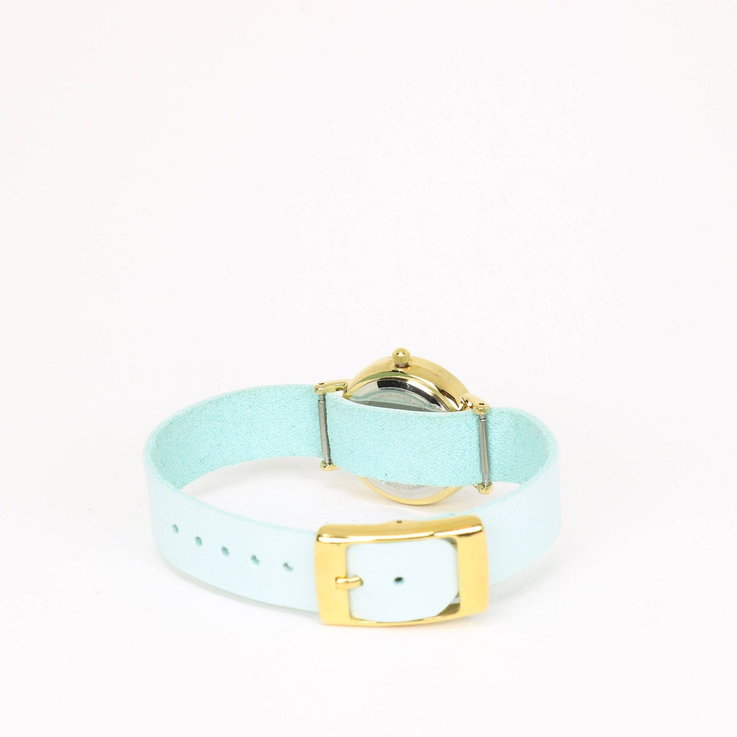 Pale blue/cream and gold women's watch