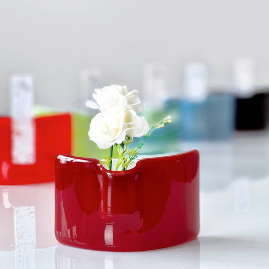 Fused Glass Curved Bud Vase/Oil Diffuser Assorted