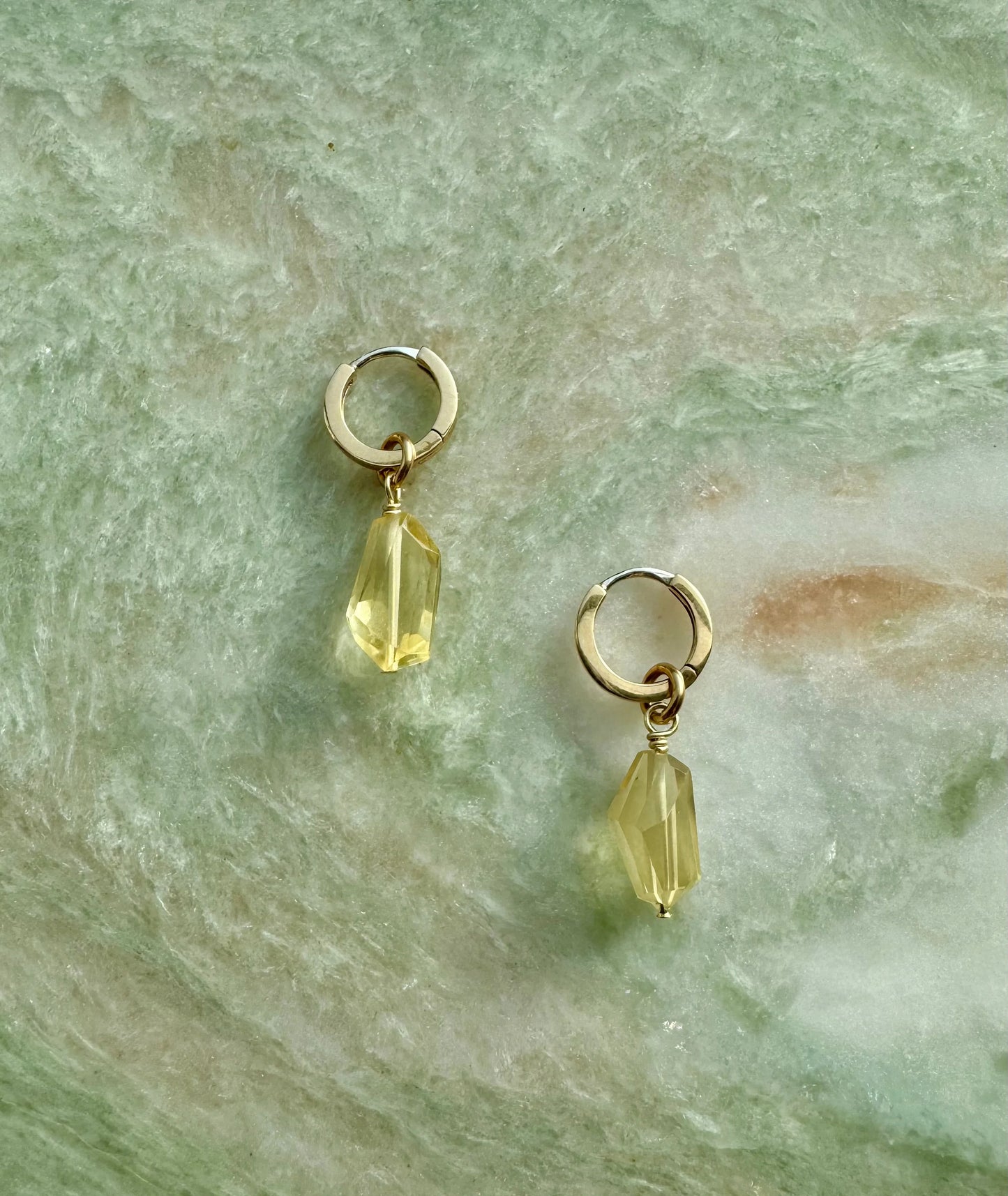 Lemon Quartz Hoops