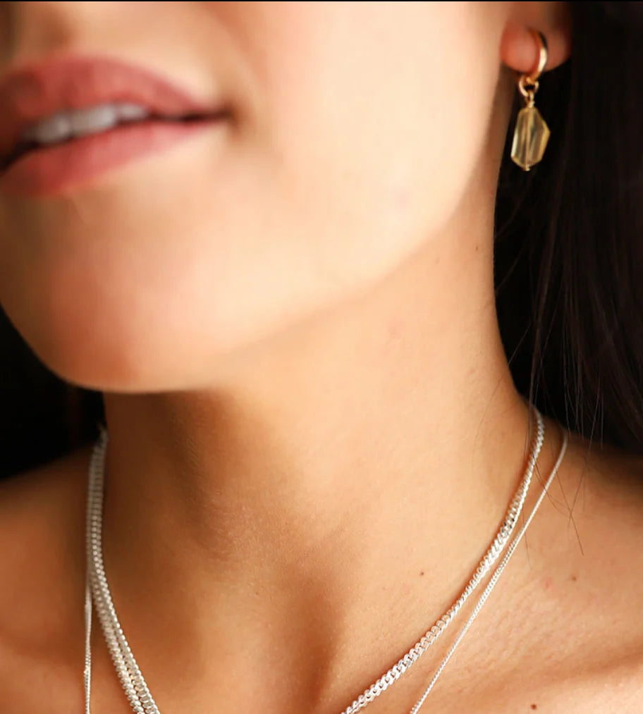 Lemon Quartz Hoops