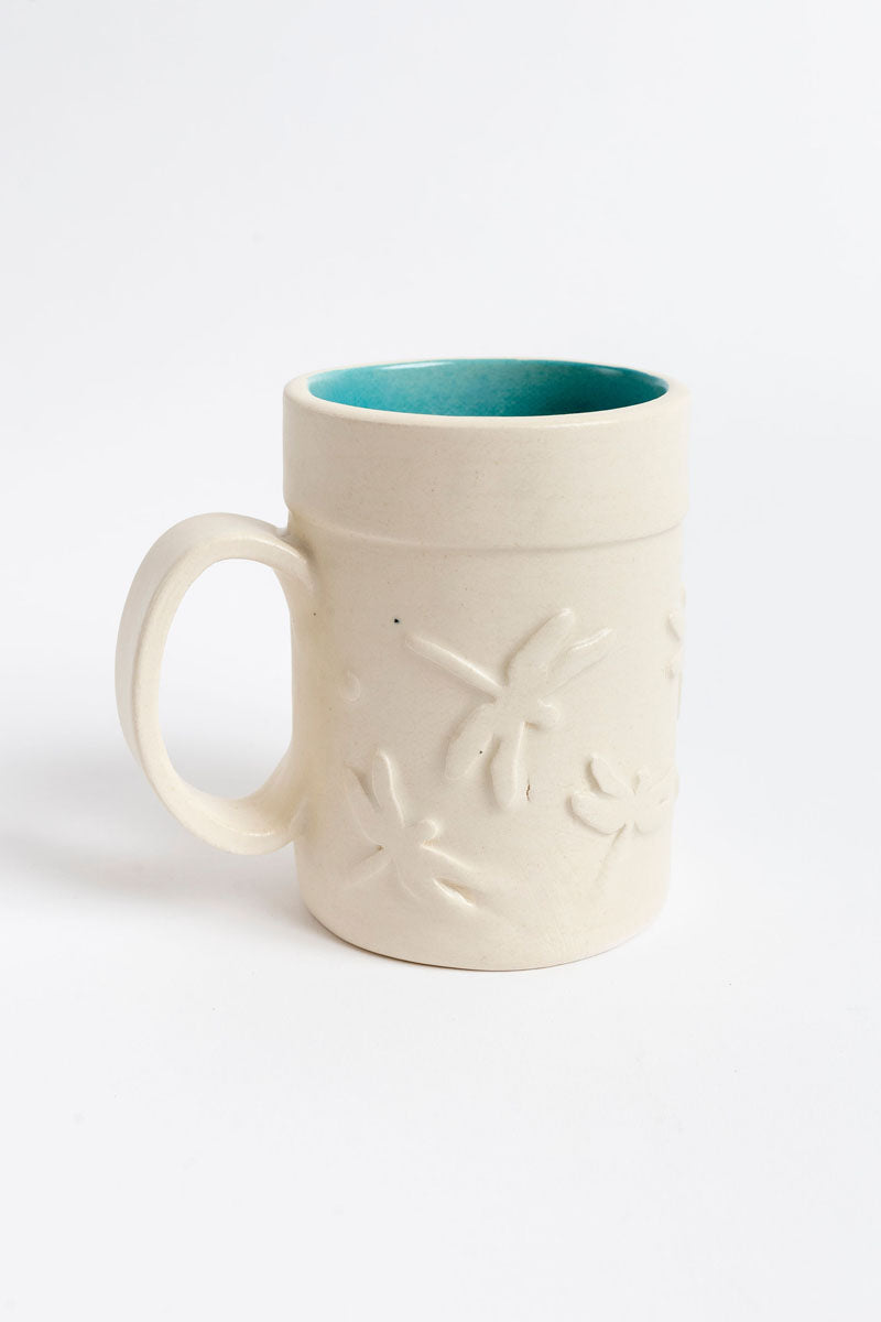 Cecile Miller teal dragonfly mug