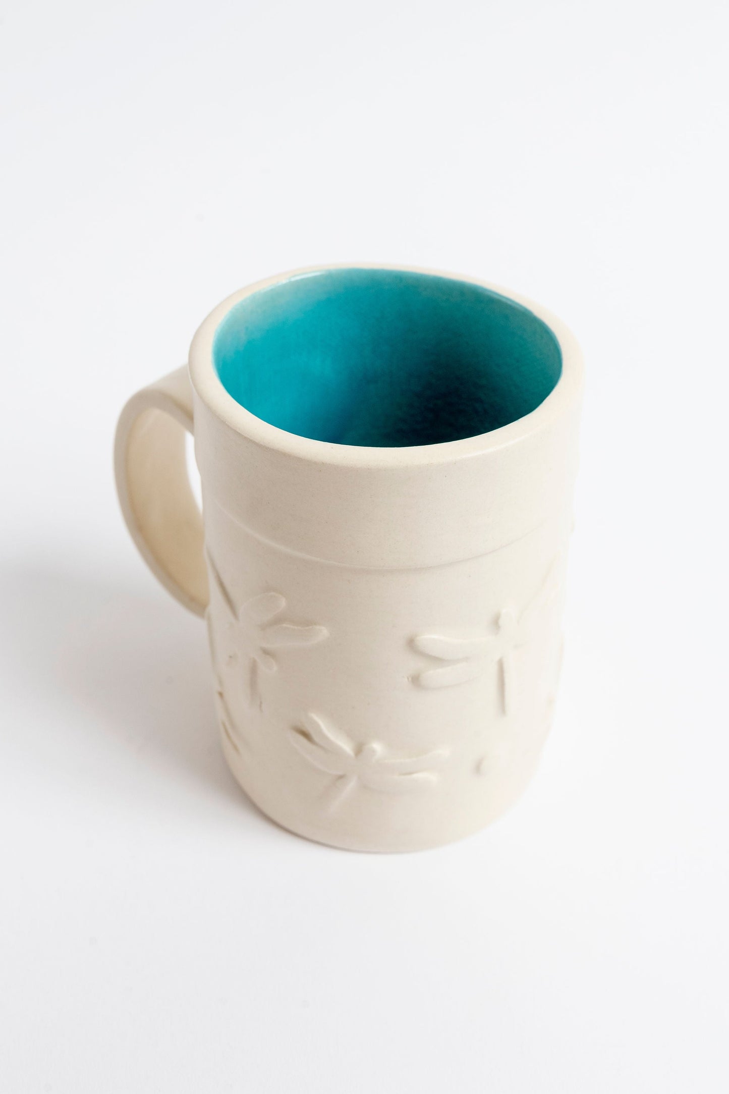 Cecile Miller teal dragonfly mug
