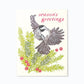 'Chickadee & Larch' Linocut Holiday Card by Hawk and Rose