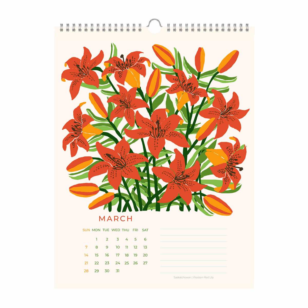 Flowers of Canada 2027 Botanical Wall Calendar