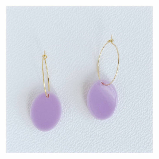 Lavander Oval Hoop Earrings | Acrylic Earrings