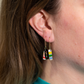 Colors Swatch Book Earrings - Artsy Gold Colorful Jewelry