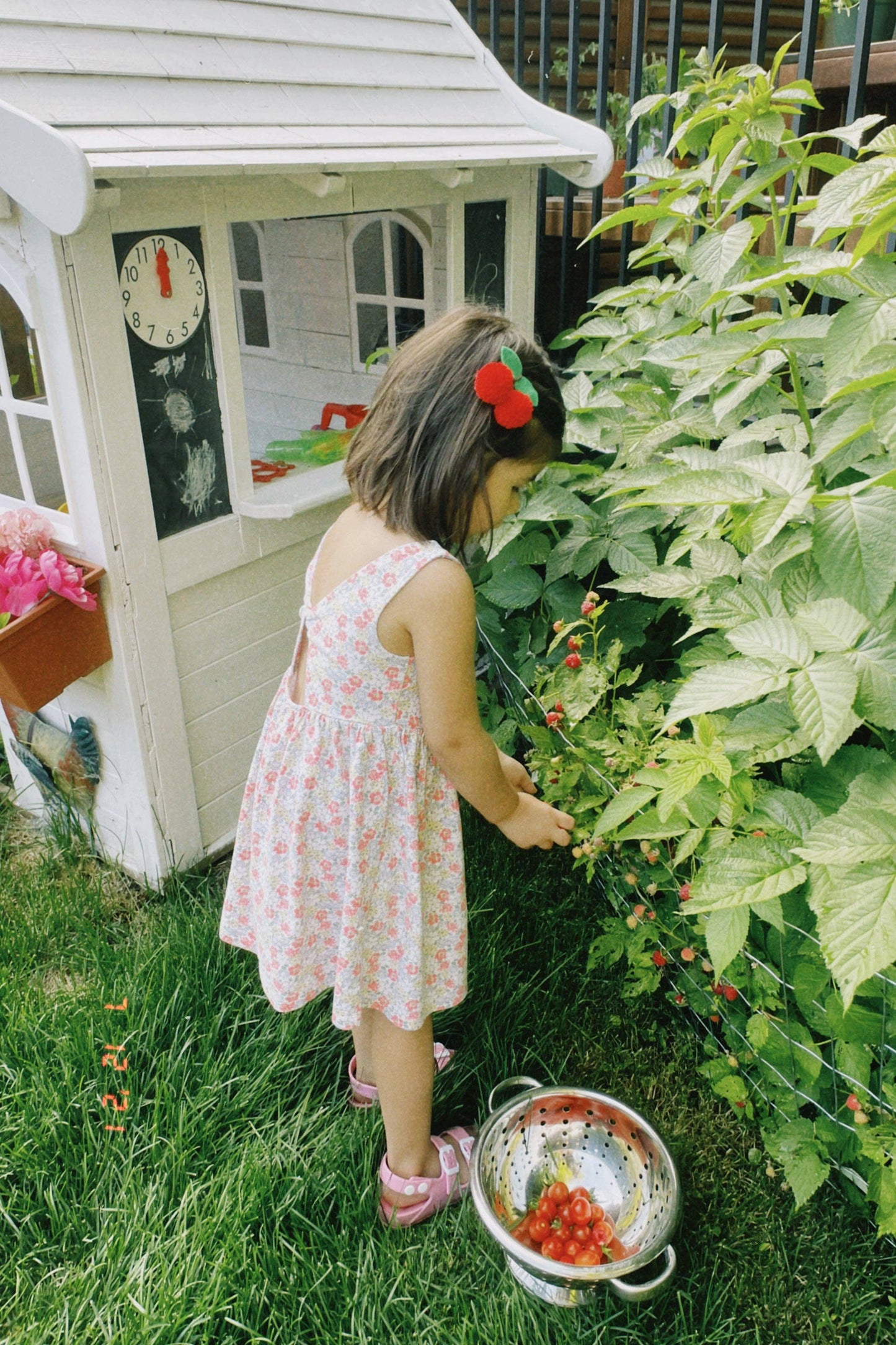 Kids' Cherry Pom Pom Hair Tie