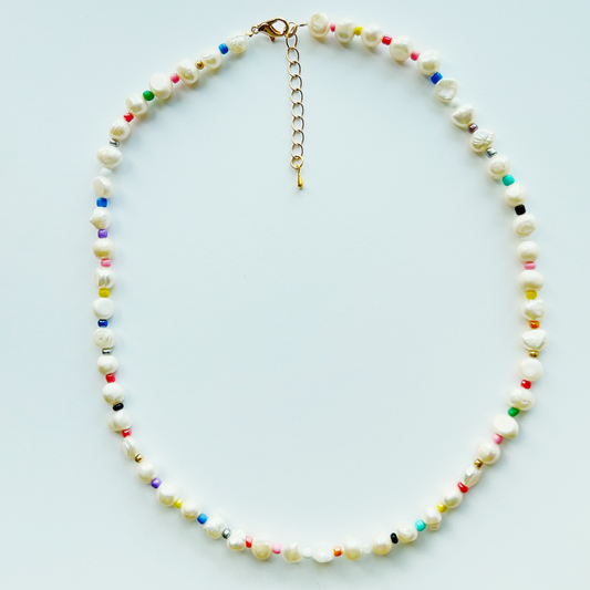 The Colourful Freshwater Pearl Necklace | Beaded Necklace