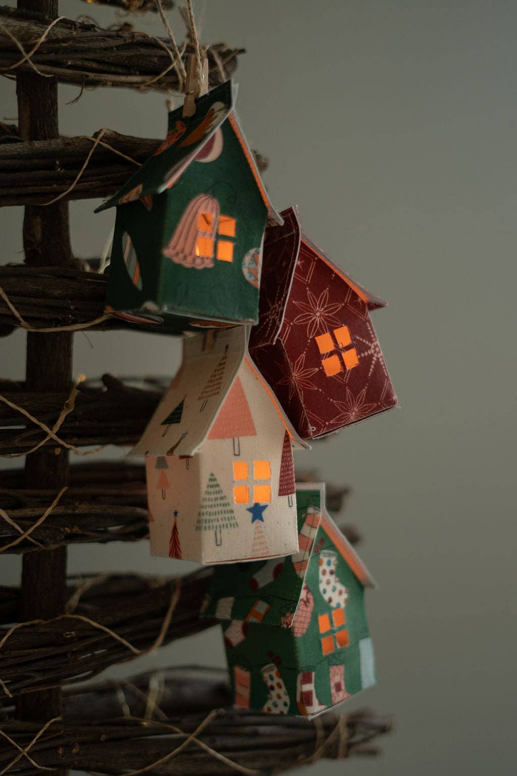 Holiday Fabric House Luminary: Holiday Sweaters (blue)