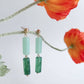 Green Color Block Dangle Earrings