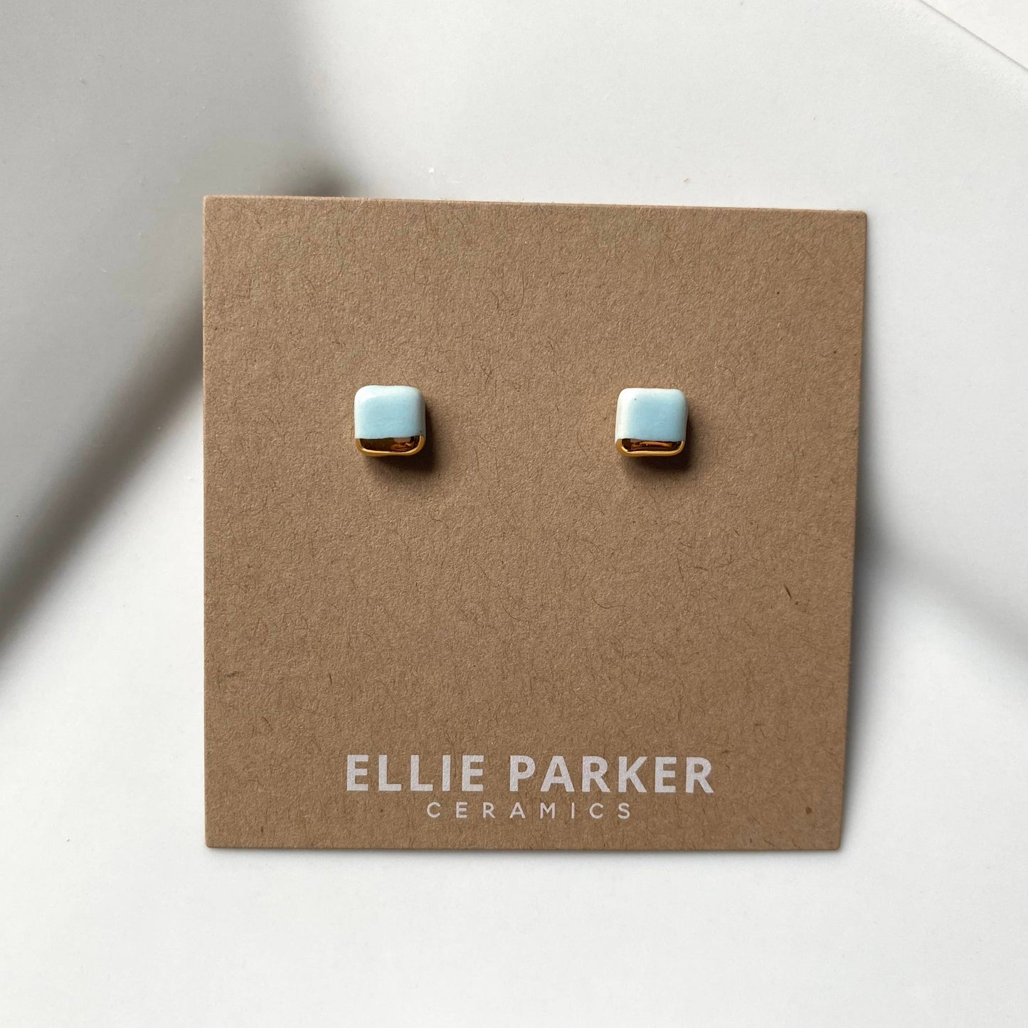 Square Sky Blue Geometric Earrings