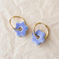 Ceramic Daisy Hoops