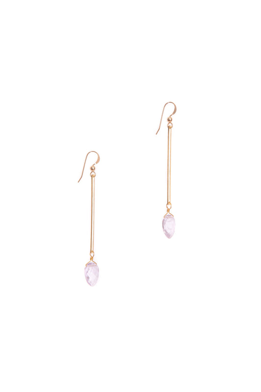 Isla Earrings: Pink Amethyst