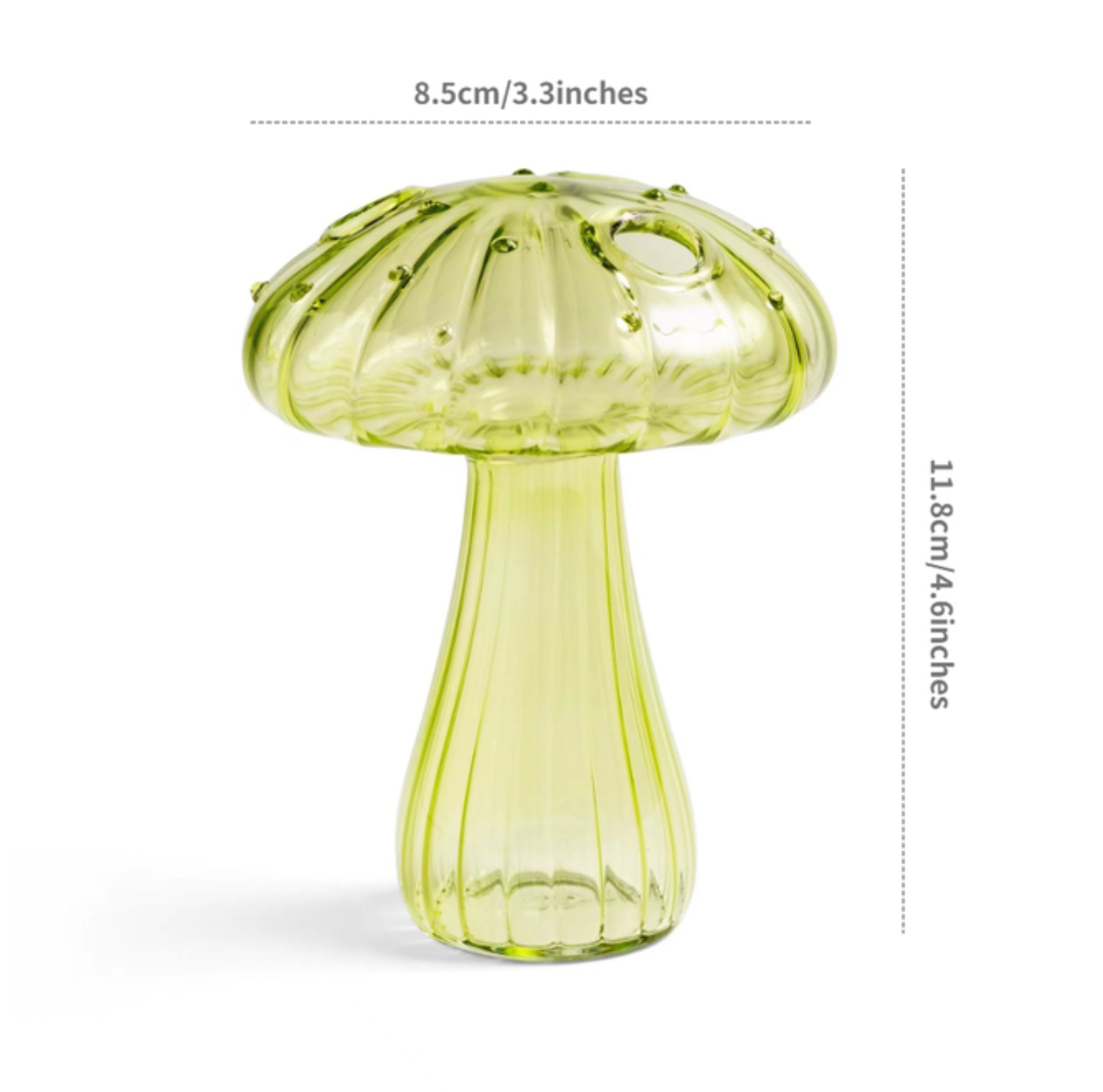 Mini Glass Mushroom Bud Vase: Light Brown
