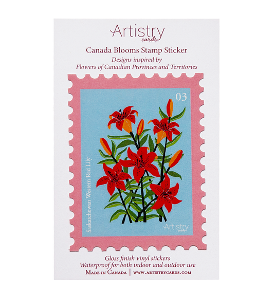 Western Red Lily Stamp Sticker – Saskatchewan Canada