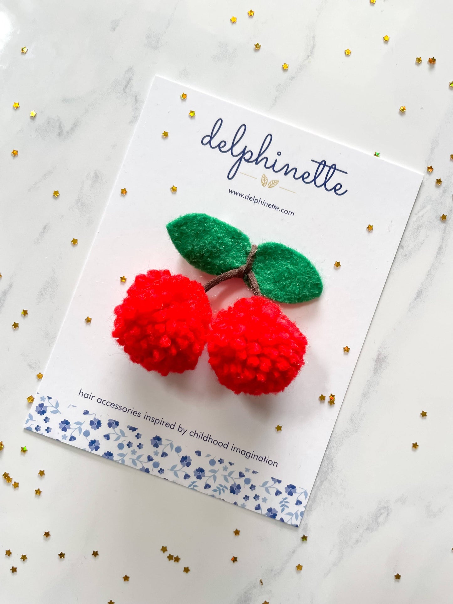 Kids' Cherry Pom Pom Hair Tie