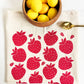 Strawberries Organic Tea Towel Red - 20x24