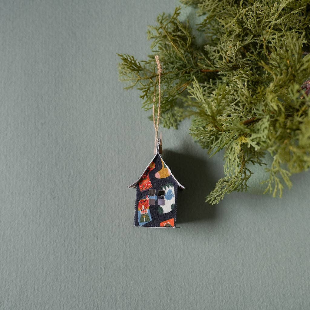 Holiday Fabric House Luminary: Holiday Sweaters (blue)