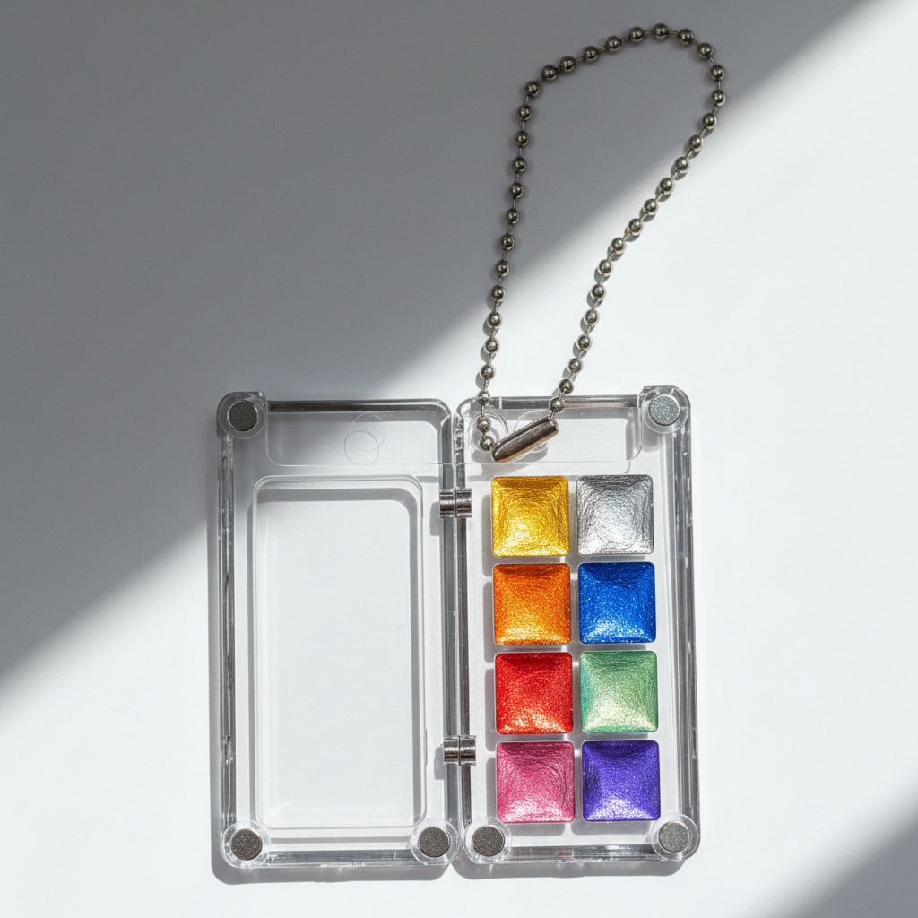 Portable Mini High Pigment Watercolor Paints Keychain (8 colors): Regular