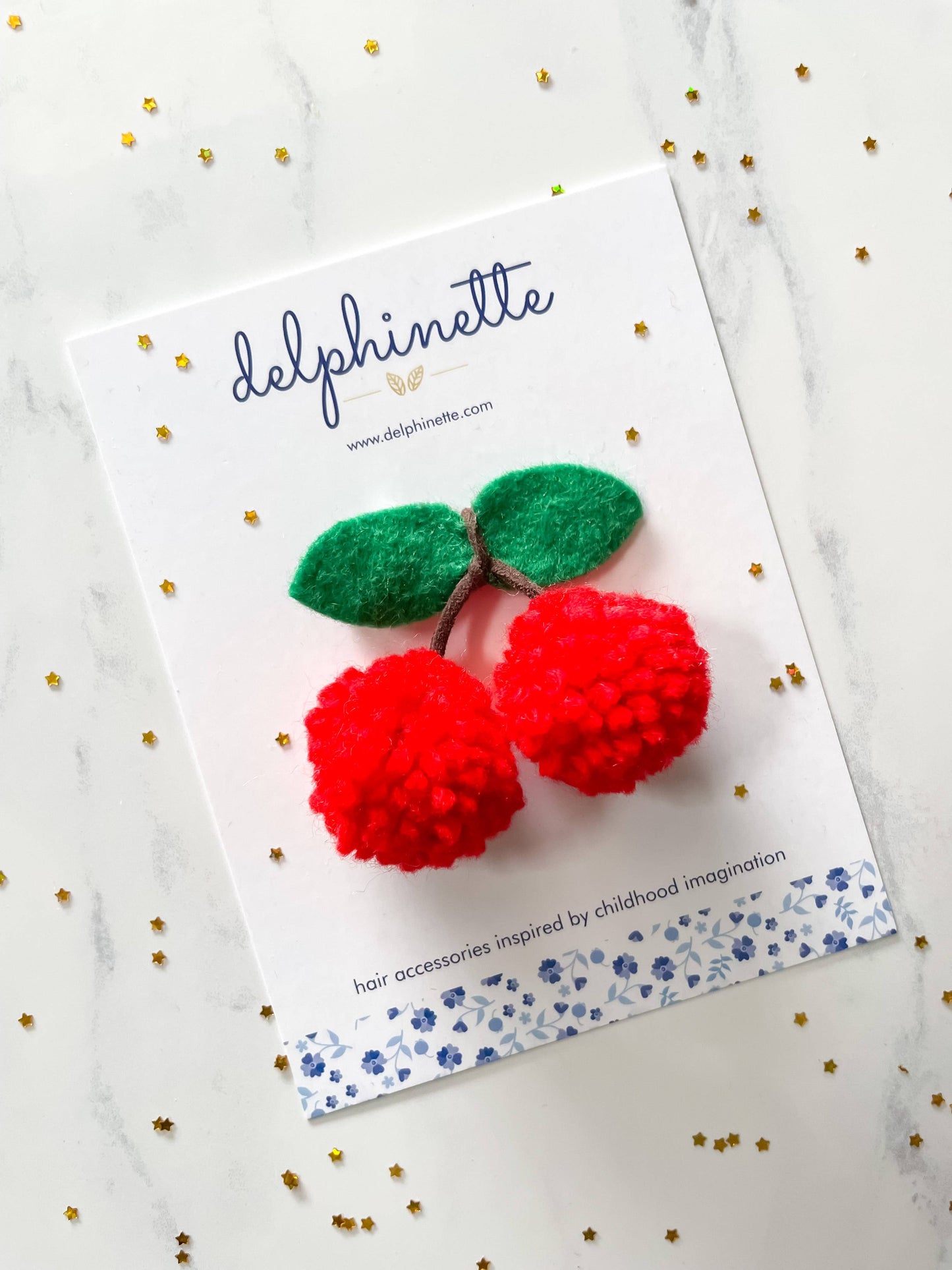 Kids' Cherry Pom Pom Hair Tie