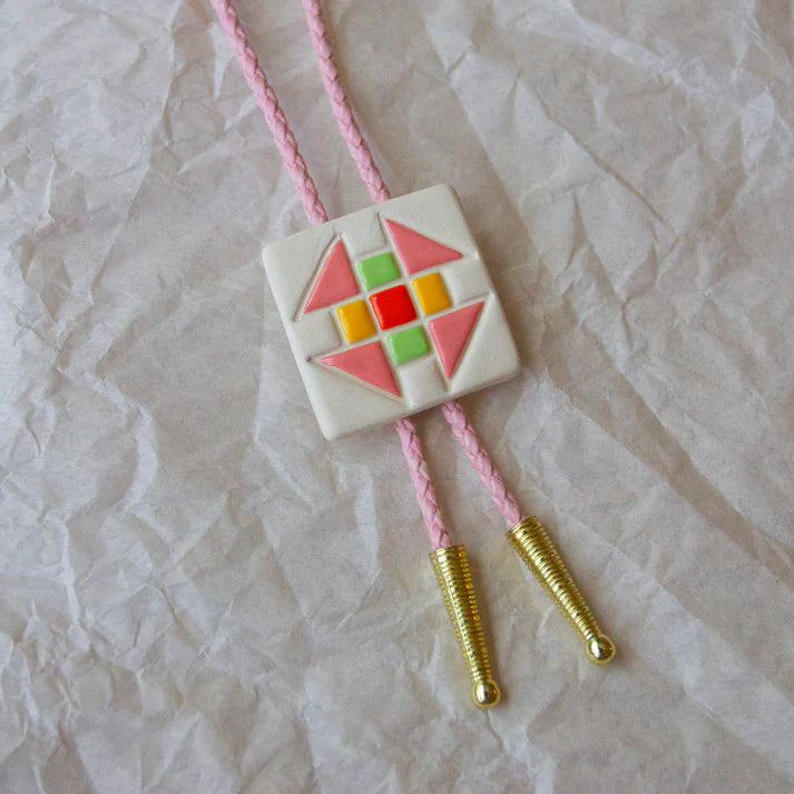 Churn Dash Quilt Bolo Tie