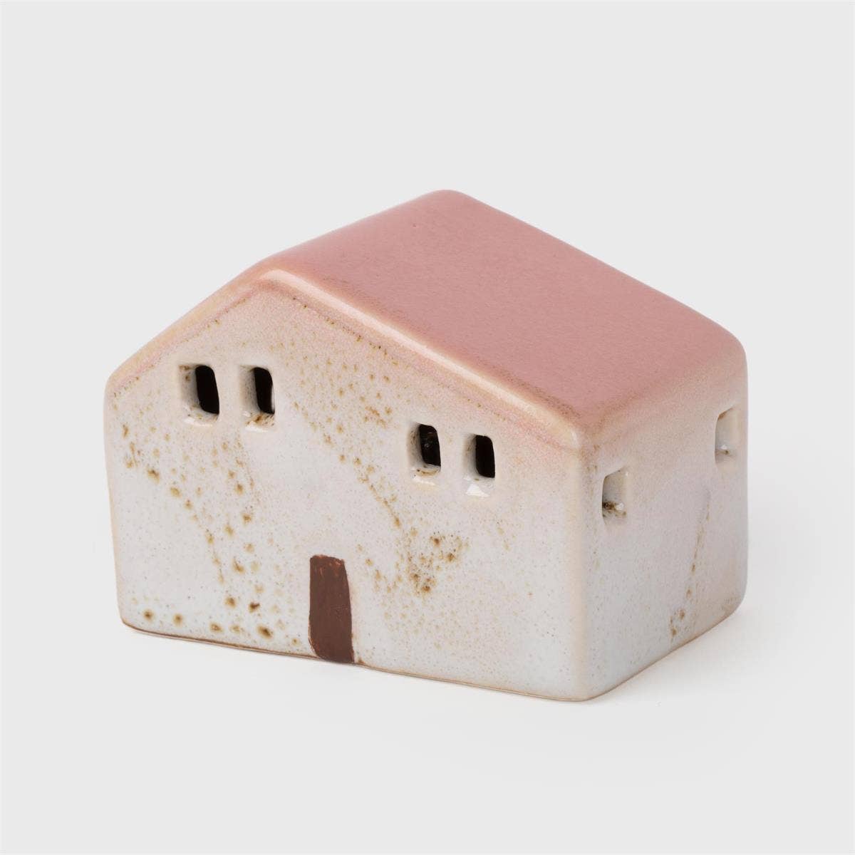 Ceramic Painted House Décor W/LED: Beige