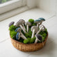Linen Fabric Mushroom Ornament: Black