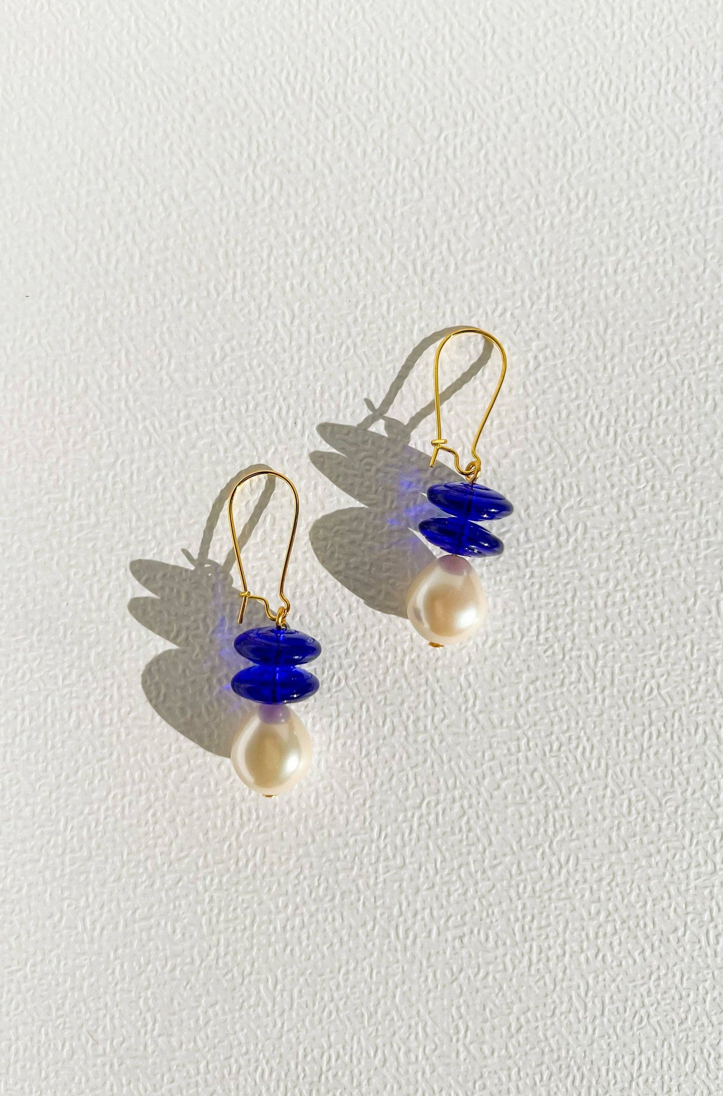 Blue Disc Earrings | Glass Bead Earrings