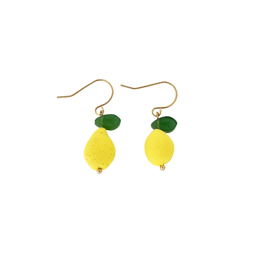 3D Lemon Earrings in Polymer Clay