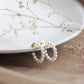 Beaded Pearl Hoop Earrings: Yellow Gold