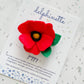 Red Poppy Hair Clip - August Birth Month Flower Gift