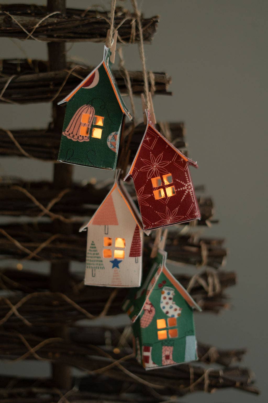 Holiday Fabric House Luminary: Stockings (black)